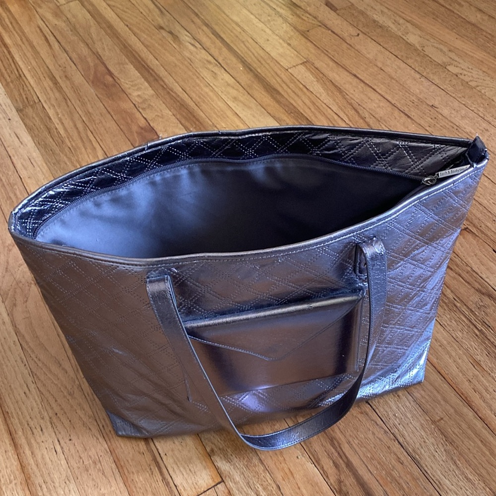 Silver Metallic Tote Bag